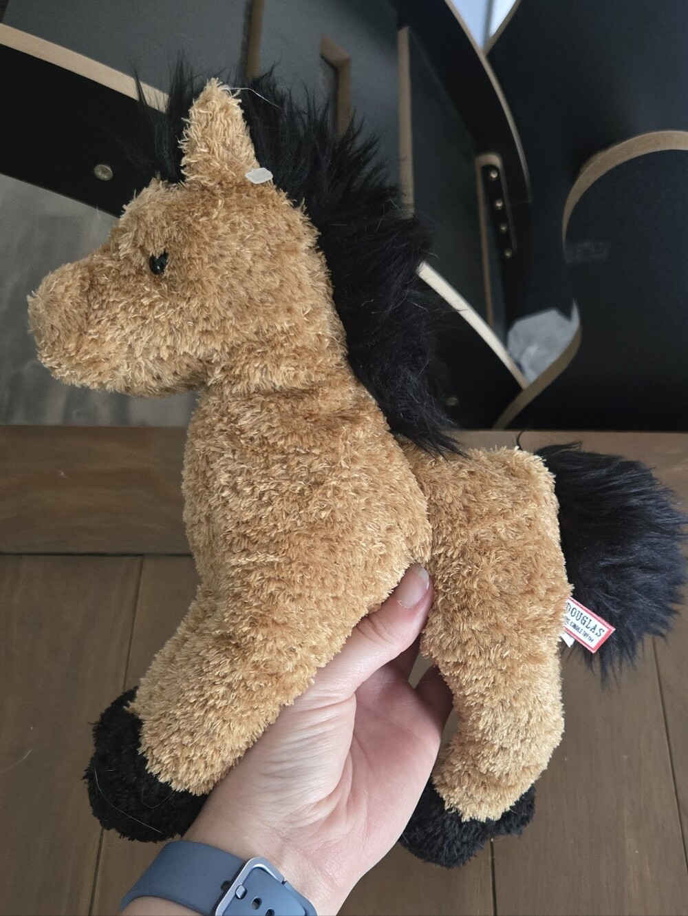 Douglas Plush Horse Stuffed Animal Brown with Black Mane
